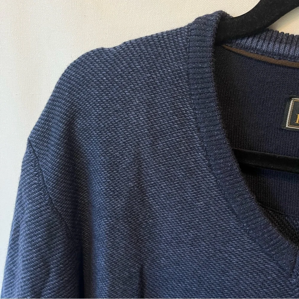 Jos A Bank Reserve Sweater XXL Blue V-neck Wool Cashmere blend Mens pullover - Picture 4 of 7